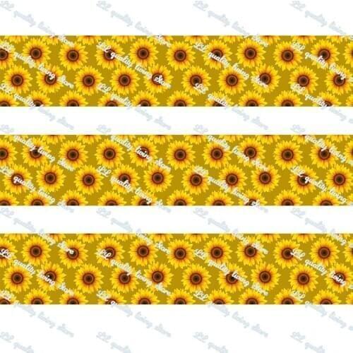 Sunflower printed grosgrain ribbon 50 yards Tape Clothing Bakery hairbow gift wrapping hairbow headwear DIY decoratio