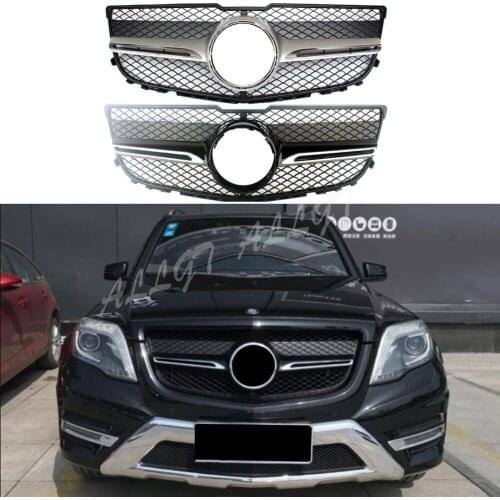 Front Racing Billet Bumper Grille Upper Facelift Grill For Mercedes-Benz X204 GLK Class 2013 2014 2015 AMG Style