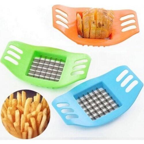 ABS + Stainless Steel Potato Cutter Vegetable Slicer Chopper Chips Device Fries Kitchen Cooking Tools Potato Vegetable Slicer SN