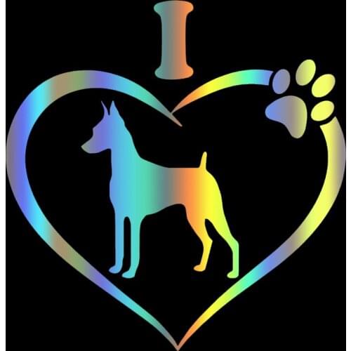 S51558 Various Sizes/Colors Car Stickers Vinyl Decal I Love My Miniature Pins Decal Dog Animal Motorcycle Decorative Accessories