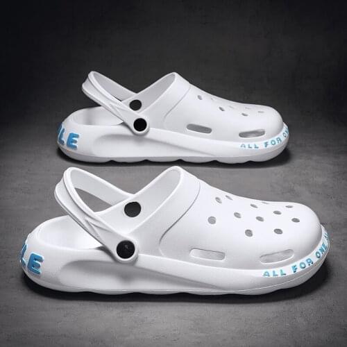 Topvivi sandals garden clogs men 2021 summer new hollow men shoes fashion casual couple hole slippers rubber non-slip slippers