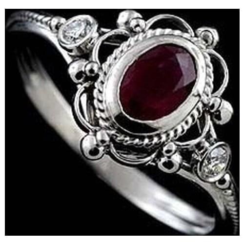 925 Vintage Thai Silver Ring with Gemstone Engagement Ring for Women AAA Zircon Ring Gift Jewelry Wholesale