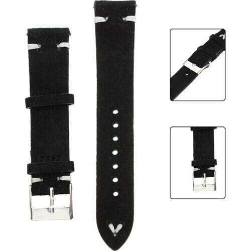 Blue/Black/Coffee Suede Vintage Hand-Stitched Leather Watchbands Quick Release Strap Release Strap Watch Band 18/20/22mm