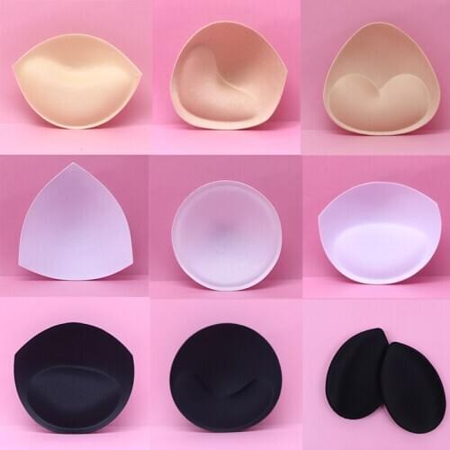 4pcs=2pair Bikini Bra Insert Triangle Pads Breast Enhancer Swimsuit Push-up Breathable Removeable Chest Cup Pads Bra Accessories