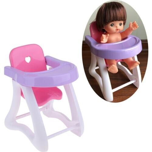 Fun Play Furniture Toy Baby High Chair Dining Chair For 8-12inch Reborn Doll Mellchan Dolls Accessories Creative Toy