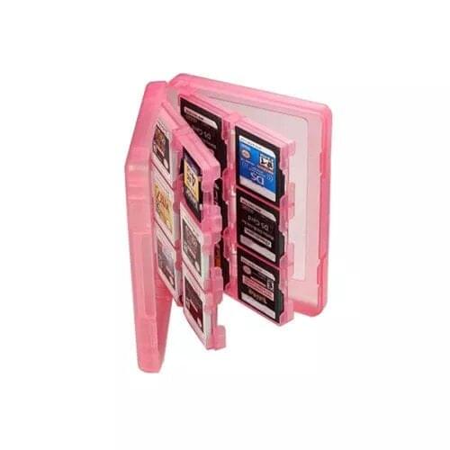 28-in-1 Pink Protective Memory Card Cartridge Storage Case Holder Box for Nintendo 3DS LL/3DS XL