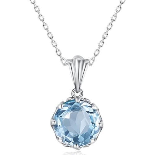 Szjinao Natural Raw Stone Aquamarine Pendant Without Necklace Real 925 Sterling Silver Creative Handmade Design Fine Jewelry Hot