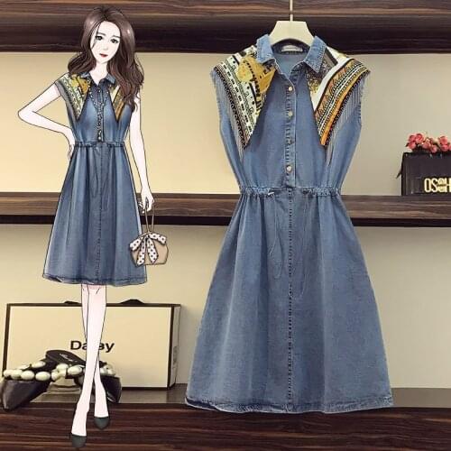 Women Dress Women Chain Tassel Denim Dress Summer Dresses Slim Dress Vestidos