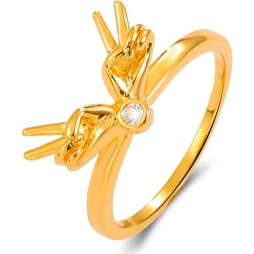 Hands With Different Gestures Ring Vintage Zircon Heart Rings For Women Jewelry Creative Hands Gesture Ring Jewellery Anel A89
