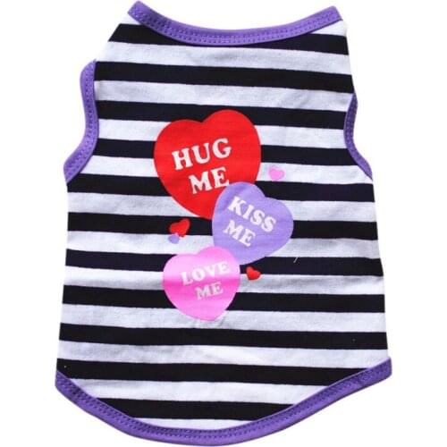 Dog Vests Clothes Cute Striped T-shirt For Small Dogs Cat Sleeveless ummer Clothes Dogs Shirt Puppy Pet Costume