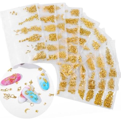 1 Box Moon Stars Nail Art Rivets Stud Multi Mental Decals diy Tips Manicure Charms UV Gel 3D Nail Decorations Perfect Nailart