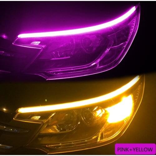 1PCS Car led DRL Daytime Running Light Strip Waterproof 30cm 45cm 60cm Flexible Soft Tube Guide Headlight LED Strip Lights