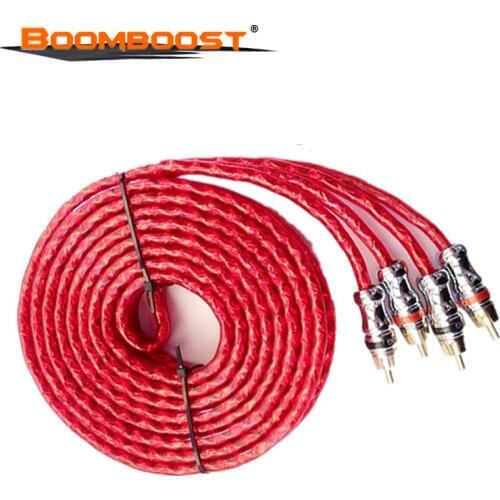 1 pc pure copper for car amplifier speaker subwooofer Factory price red Color car Stereo Audio cable Line 4.5m RCA to RCA