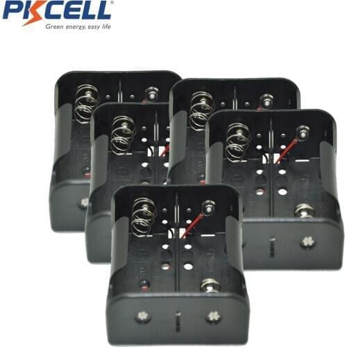 10Pcs Battery Holder Storage Case Box for D Size Batteries With Wire Leads 2x Slots 3V Clip DIY Accessories