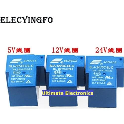 5pcs SLA-05VDC-SL-C SLA-12VDC-SL-C SLA-24VDC-SL-C 5V 12V 24V 30A Relays
