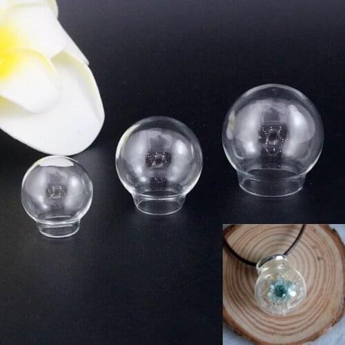8pcs Clear mix size round glass globe bubble pendant glass jars dome wishing bottle vial cover diy necklace pendants accessory
