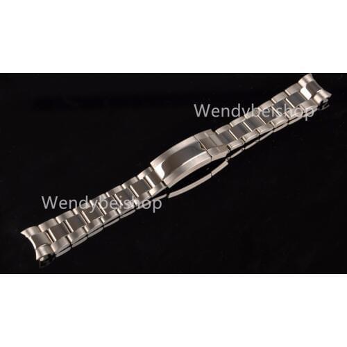 CARLYWET 20mm Wholesale New Silver Middle Polish Solid Screw Links 316L Stainless Steel Curve End Watch Band Strap Bracelet Belt