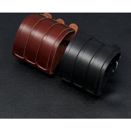 Black Brown 6.7cm Wide Leather Bracelet Punk Men genuine Leather Braid Cuff Bangle Wrap Bracelet Jewelry Gift Men Women