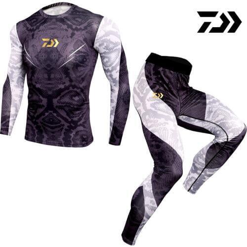 DAIWAFishing Clothes Set Long Sleeve T Shirt Autumn Jersey Clothing+Pants Outdoor Sunscreen UV Blocking Breathable Quick Dry