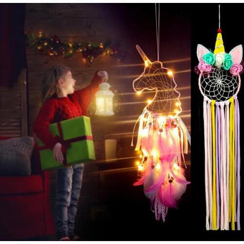 WEIGAO Unicorn Hanging Craft Props Unicornio Birthday Prop DIY Feather Cloth Craft Wall Hanging Ornaments Kids Birthday Supplies