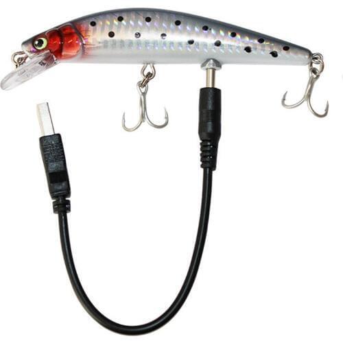 FEWIYONI USB Rechargeable Flashing LED light Twitching Fishing Lures Bait Electric Life-like vibrate fishing Lures 1PCS