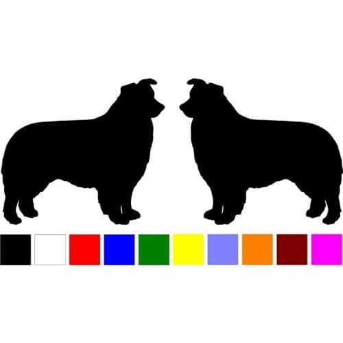 HotMeiNi 2 Border Collie (B) Dog Breed RIGHT LEFT Silhouette Vinyl Decals Stickers Oem Animal Pattern Car Sticker