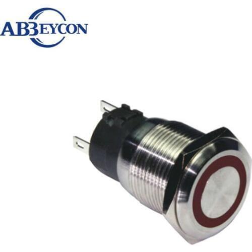 IN28 19mm Stainless Steel Pilot Lamp Colorful Bi-color Ring Type Waterproof LED Light