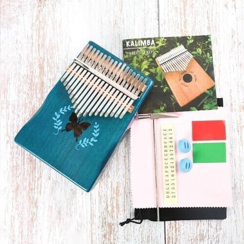 6 Styles Beginner Instruments 17 Keys Pattern Thumb Piano Mahogany Body Musical Instrument 17 Keys Kalimba Keyboard Musical