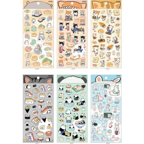 Korean Import Brand Nekoni Shiba Alpaca Cat Hamster Stickers Scrapbooking Diy Bullet Journal Diary Stationery Sticker Kawaii