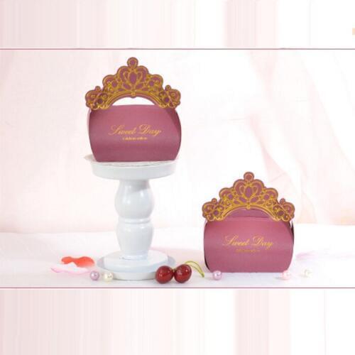 Candy box bag chocolate paper gift box crown pink grace for Birthday Wedding Party Decoration craft DIY favor baby shower
