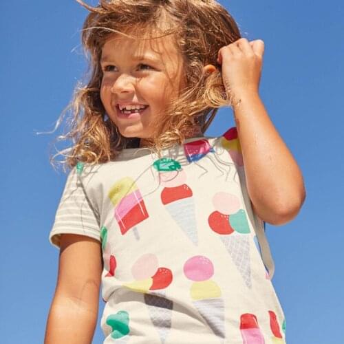 Girls Summer Tops 2020 Summer Dress Baby European And American Style Children Cartoon shirts for Girls Costumes Gils Tops Tees