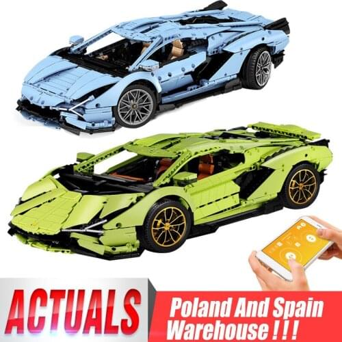 Mould King 13056 13057 RC Car Compatible Lamborghinis Sián FKP 37 Motor Car Model Building Blocks Bricks Kids Christmas Gifts