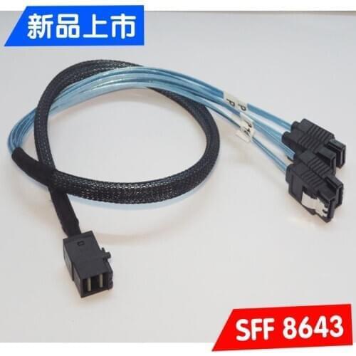 MINI SAS Line SFF-8643 Turn 4SATA One Drag Four Array Card to Connect Hard Disk Data Cable 1 Meter Elbow