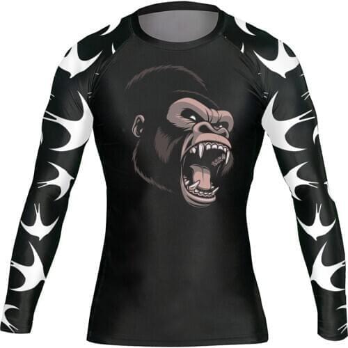 Mens Gorilla Bat Printed Crewneck Cool Athletic Shirts Lightweight Undershirt