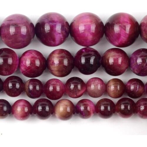 Wholesale Natural Rose Red Tiger Eye Stone Beads Round Loose Spacer Beads For Jewelry Making 6/8/10mm DIY Bracelet Handmade