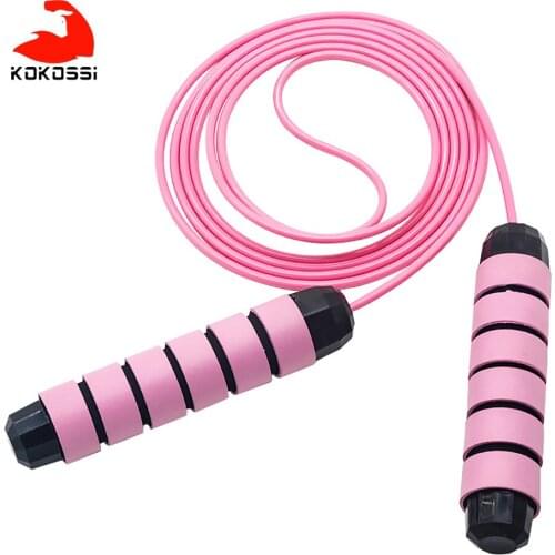 KoKossi PVC Wire Bearing Skipping Rope Durable Anti-slip Handle Portable Training Workout Jump Rope Exercise Fitness Equipment