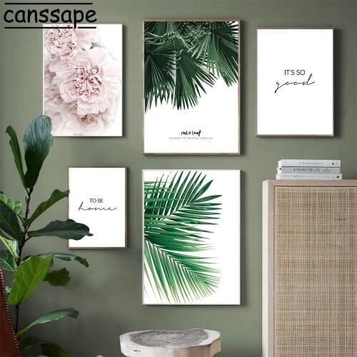 Nordic Poster Green Plant Canvas Painting Flower Leaf Wall Art Posters Quotes Print Modern Wall Pictures For Living Room Decor