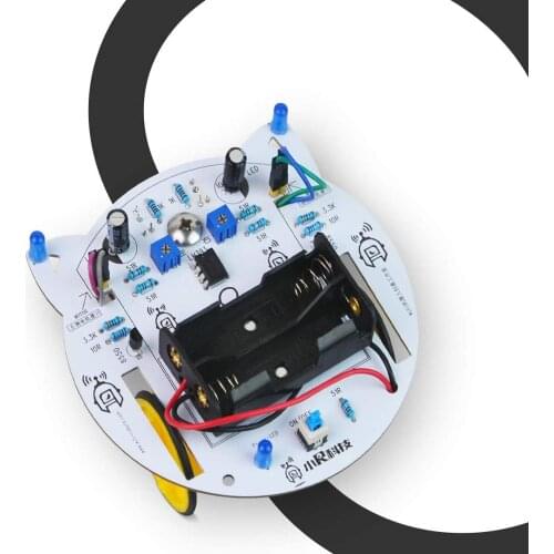 XiaoR Geek Soldering Robot Car Kit with Line Tracking Module, Basic STEM Kit for Learning Electric Soldering Using LM393 Chip