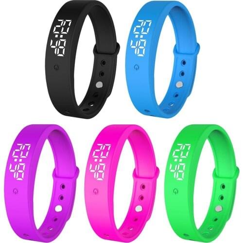 V9 Body Temperature Monitor Thermometers Smart Bracelet Vibration Alarm Watch Smartband Fitness Bluetooth Waterproof Smart Band