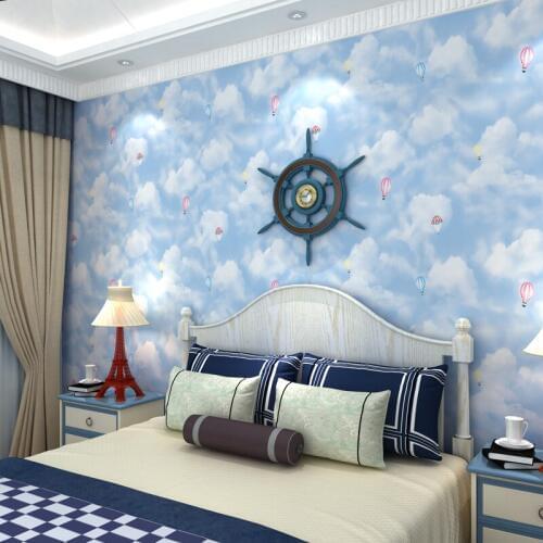 Modern Children Decoration Home Wallpapers Cute Ballon Cloud Kids Boy Girls Wall Paper Roll for Walls tapeta do pokoju