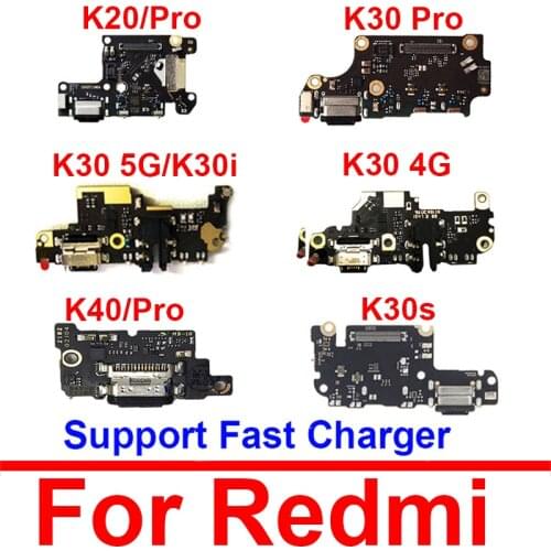 USB Charger Jack Dock Board For Xiaomi Redmi K20 K30 K40 Pro 4G 5G K30Pro K30i K30s Charging USB Port Board Replacement Parts