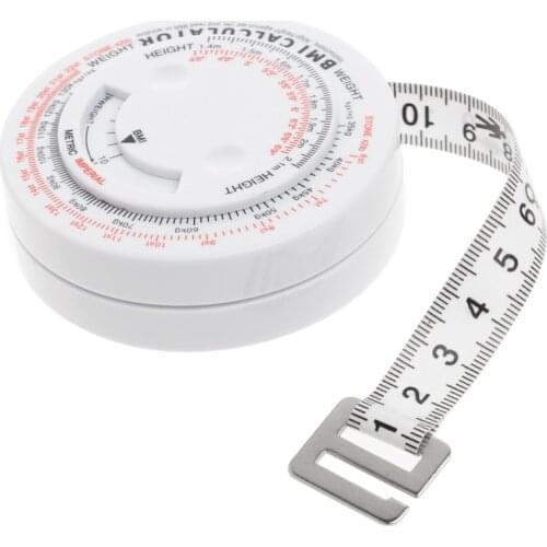 BMI Body Mass Index Retractable Tape 150cm Measure Calculator Diet Weight Loss