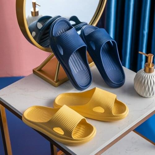 Womens Slippers Waterproof Deodorant Thick-soled Wear-resistant Mens Slippers Soft-soled Non-slip Summer Indoor Couple Shoes