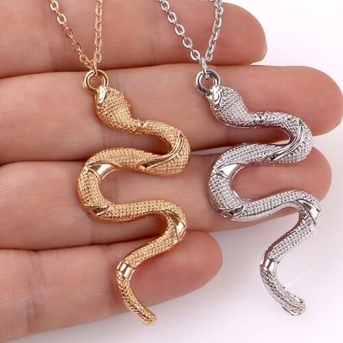 Summer Snake Pendant Sweater Chain Necklace for Women New Trendy Jewelry Accessories