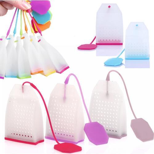 1PCS Hot Selling Bag Style Food Grade Silicone Tea Strainer Herbal Spice Infuser Filter Tea Infuser Diffuser Kitchen Coffee Tea