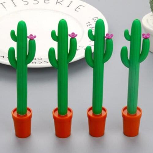 1 Pcs Stationery Cute Cactus Potted Plant Ballpoint Gel Pen Office School Supplies Novel Creative Gift
