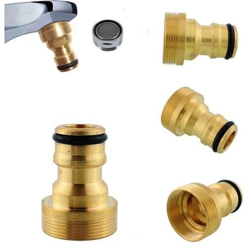 1pc Brass Male Quick Connector Adaptor Garden Water Hose Pipe Tap Spray Nozzle Snap Adaptor Fitting Garden Outdoor