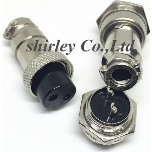 10sets GX16 2 Pin Diameter 16mm GX16-2P Male 10PCS+ Female 10PCS Metal Aviation Plug Socket Air Connector