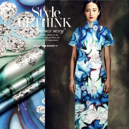 118cm printed Chinese silk fabric meter 19 mm silk silk stretch satin fabric digital inkjet spandex fabric wholesale silk cloth