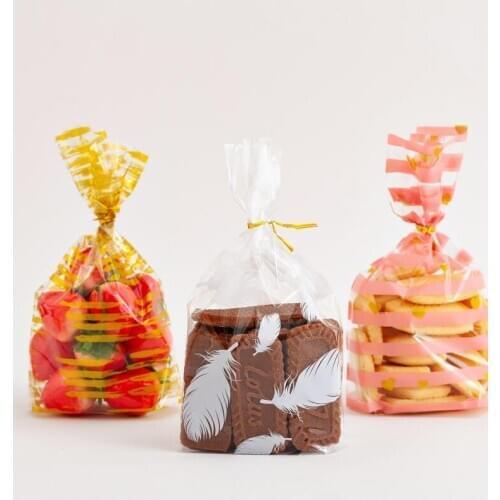 13*21cm 50pcs Transparent Open Top Plastic Bags for Candy Cookie Packaging Cellophane Bag DIY Gift Poly Opp Bags